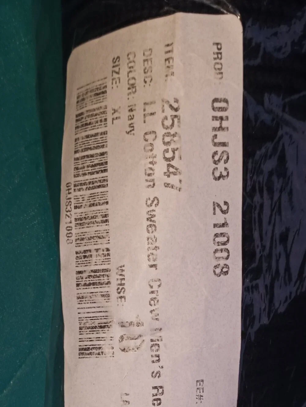NWT L.L.Bean Navy Cotton Sweater Men's XL